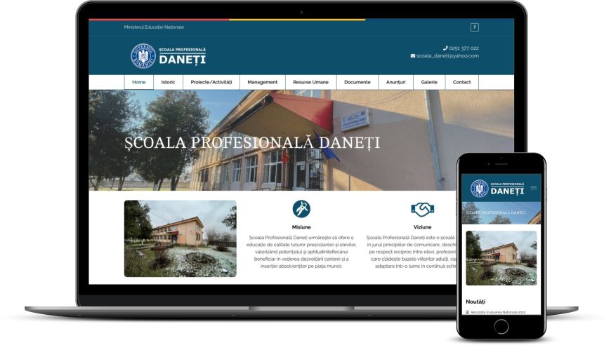 Creare site de prezentare Școala Daneți